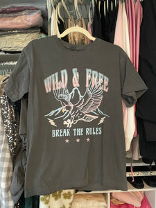 LAST SIZE: SMALL Wild and Free Break The Rules Graphic Tee - Comfort Colors