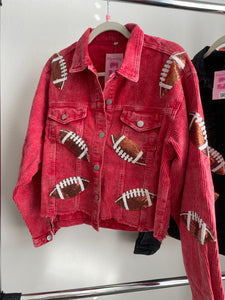 Last one: Small Sequined Football Button Up Jacket
