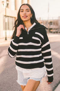 Striped Chunky Knit Sweater