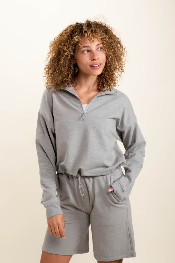 Gray Zip Pullover