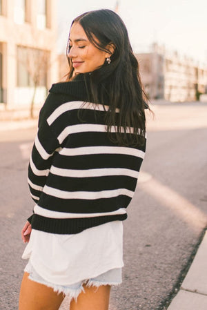 Striped Chunky Knit Sweater