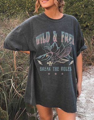 LAST SIZE: SMALL Wild and Free Break The Rules Graphic Tee - Comfort Colors