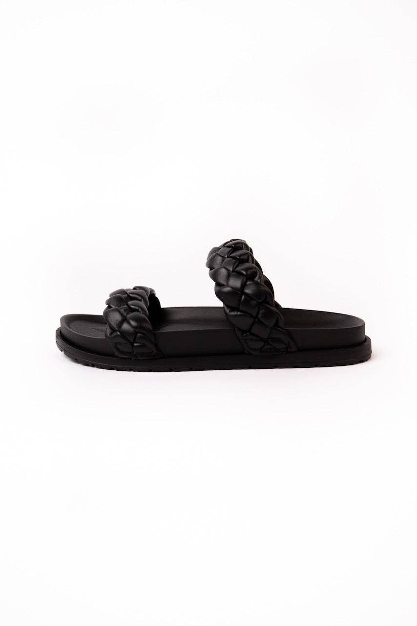 Black Braided Sandal: sizes 6-8