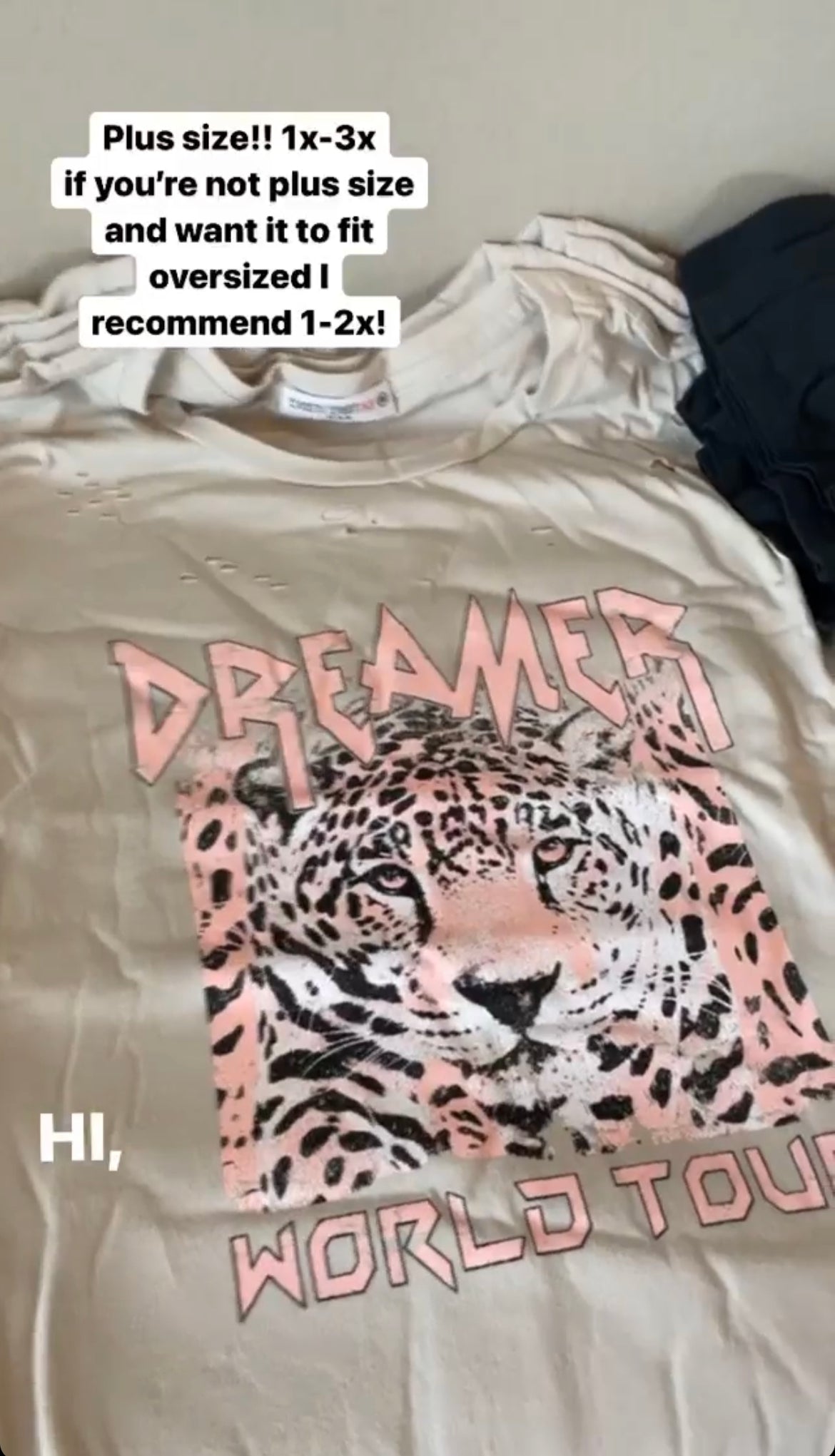 LAST ONE  Dreamer World Tour Tee Plus Size